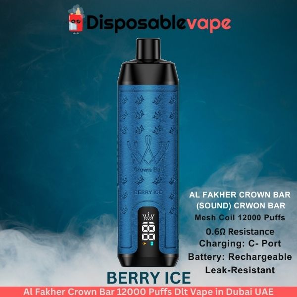 Al Fakher Crown Bar 12000 Puffs Berry Ice Dlt Vape in Dubai UAE