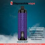 Al Fakher Crown Bar 12000 Puffs Grape Mint Dlt Vape in Dubai UAE