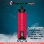 Al Fakher Crown Bar 12000 Puffs Two Apple Dlt Vape in Dubai UAE